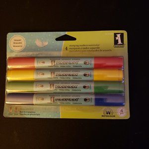 Primary color stamping markers watercolor